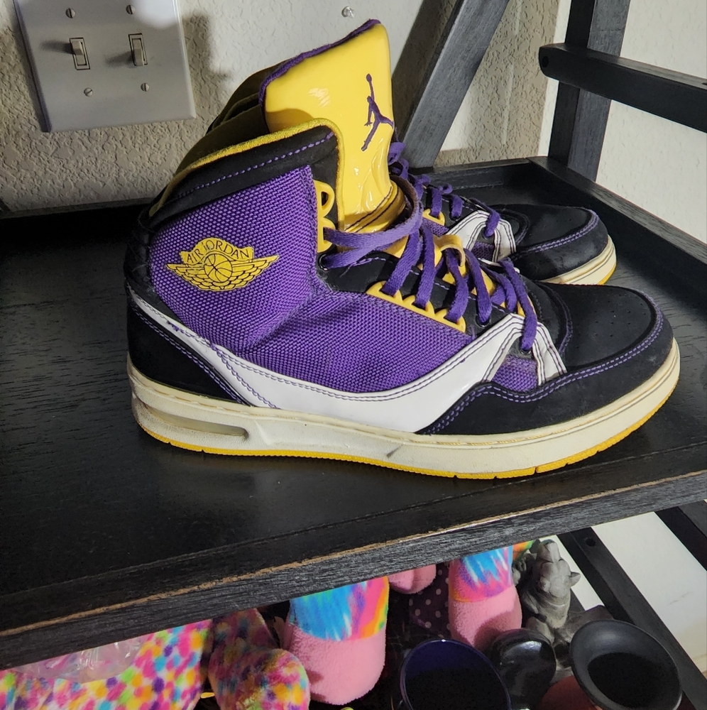 Jordan Kids Shoes - Purple and Yellow